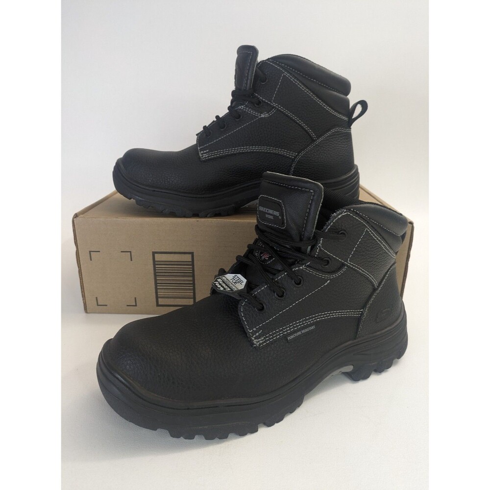 Skechers Men's Burgin-Tarlac Industrial Boot, Black, 12